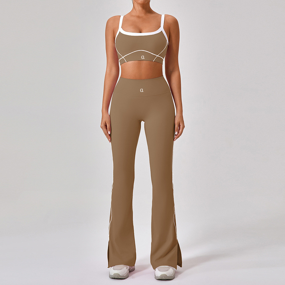 A0512 Yoga Set Women Two Pieces bralette Gym Tracuits Bra Fiess Shorts Fared Pant Workout Sports Clothes sports bra yoga pants workout flare leggings 