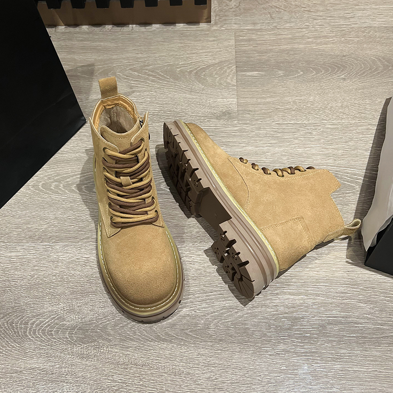 AIYUQI Ankle Boots Female Fall 2024 New Suede Genuine Leather Women booties Fashion Retro Women Motorcycle Boots