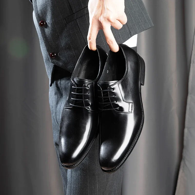 Luxury Mens Leather Shoes High Quality Men's Shoes Pointed Oxford Wedding Leather Men Dress Shoes 2023 Gentleman Office Man Shoe