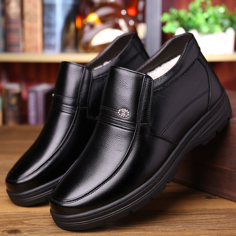 Warm Genuine Cotton Shoes for Cold Winter Cow Leather Men Ankle Boots Male Footwear 452 2dc2