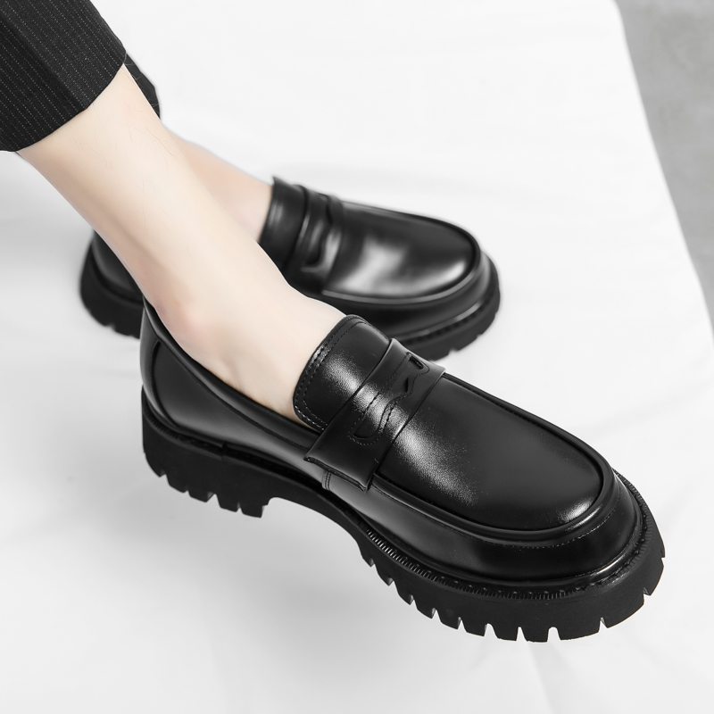 Patent Leather Shoes with Thick Soles Loafers Fashion Luxury Men Slip on Mocassin Shoe Breathable Homme Zapatos De Hombre Flats NOXYZ34