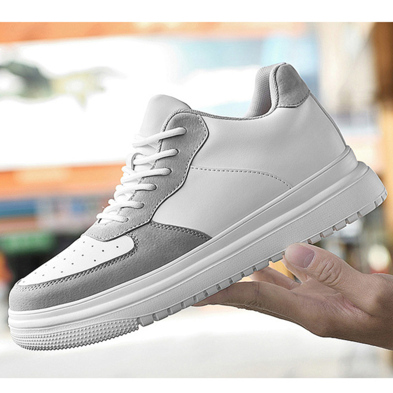 Sneakers Men Elevator Shoes Hidden Heels Summer Breathable Heightening Shoes For Mens 8CM 6CM Height Increasing White Shoes