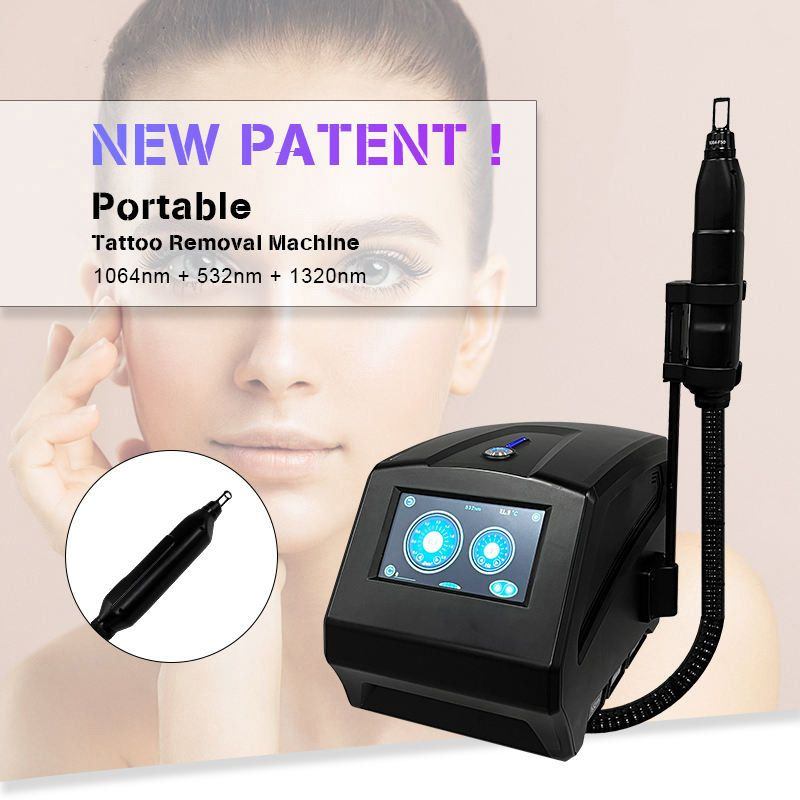 Q Switch Pico Laser Tattoo Removal 1320nm Black Face Doll Eyeline Eyebrow Washing Nd Yag Skin Spots Acne Therapy Pigmentation Removing Machine