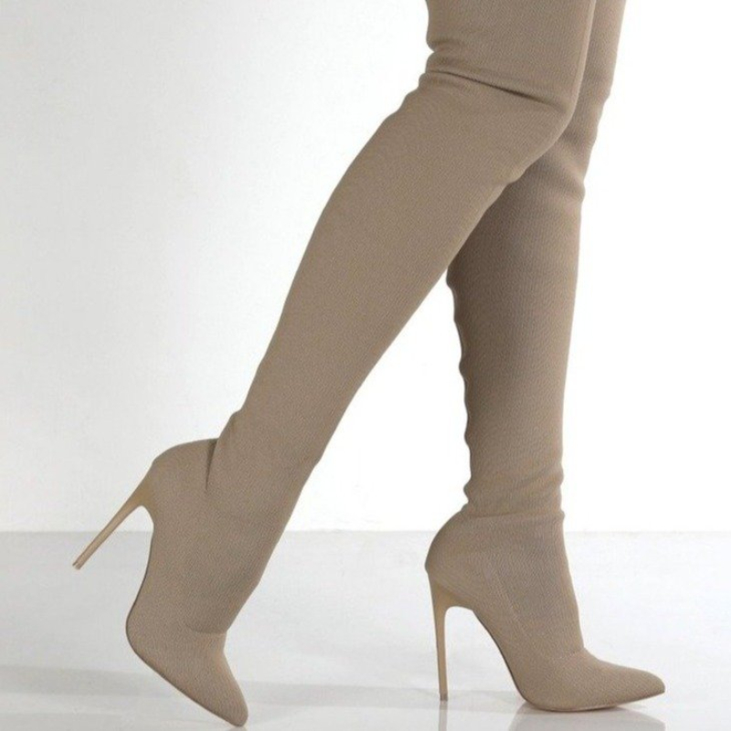 Knee-High New Sexy High Heels Women Shoes Lace Up Winter Warm Size 35-43 2021 Fashion Boots 3e9c