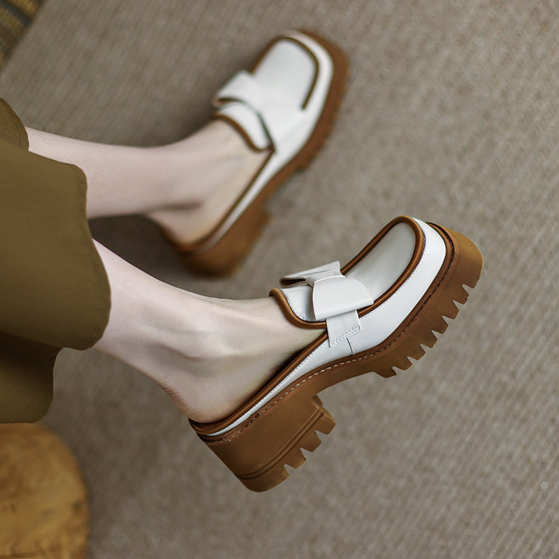 Woman Mules Spring Summer 2022 Fashion Designer Slip-on Square Toe Chunky Shoes Women Loafers Ladies Dress Shoe Zapatos De Mujer