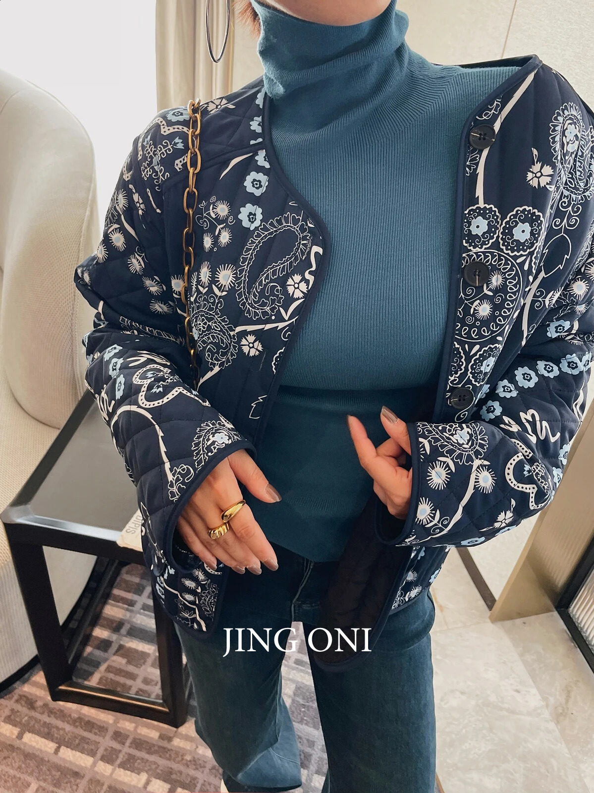 Floral Padding Woman Clothing Fashion Korean Style Vintage Y2k Winter Jacket Parkas Coat Outerwear Short Lightweight 240729