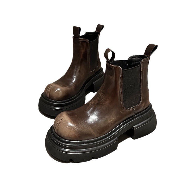 For Platform Ankle Women Fashion Back Thick Bottom Short Boots Autumn Winter Shoes Ladies Elegant Mordern Booties 698b