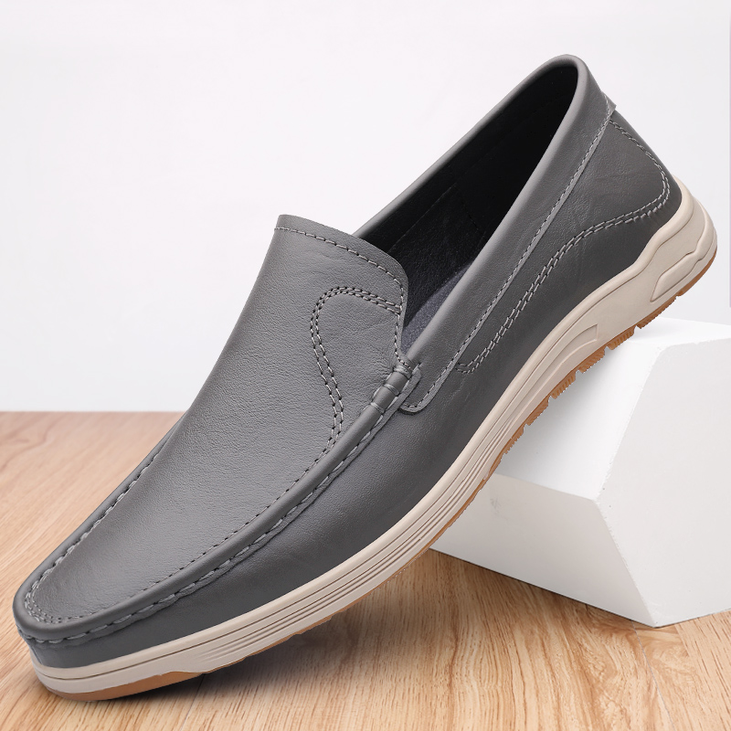 Minimalist Men Genuine Leather Shoes Slip-on Business Dress Shoes All-Match Wedding Shoes High Quality Man Breathable Drive Flat