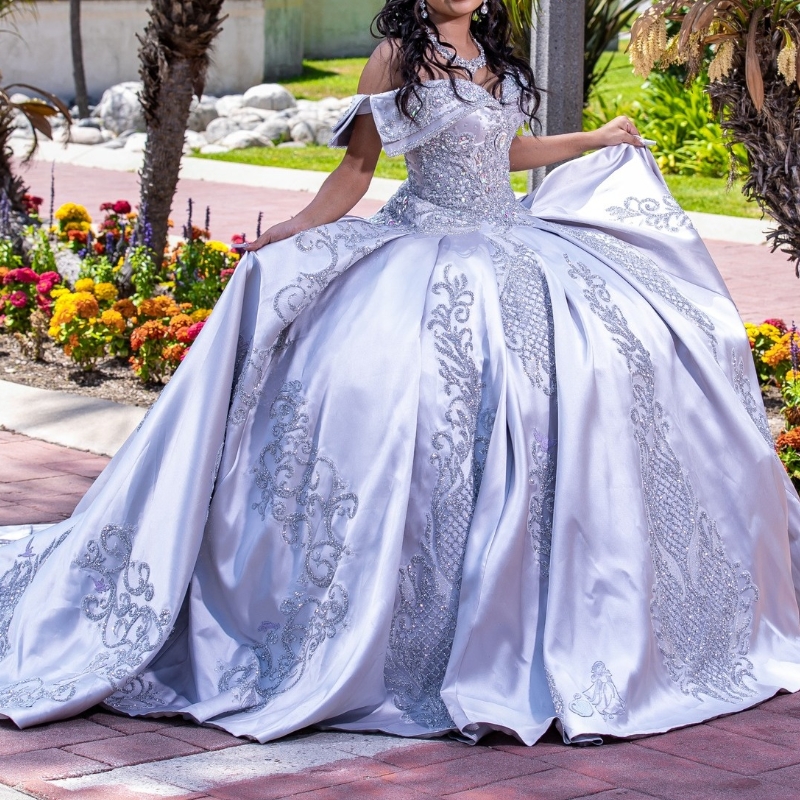 Mexico Siery Gown Quinceanera Dress For Girls Ball Appliques Lace Beaded Birthday Party Gowns Sweet 16 Vestidos De 15 Anos