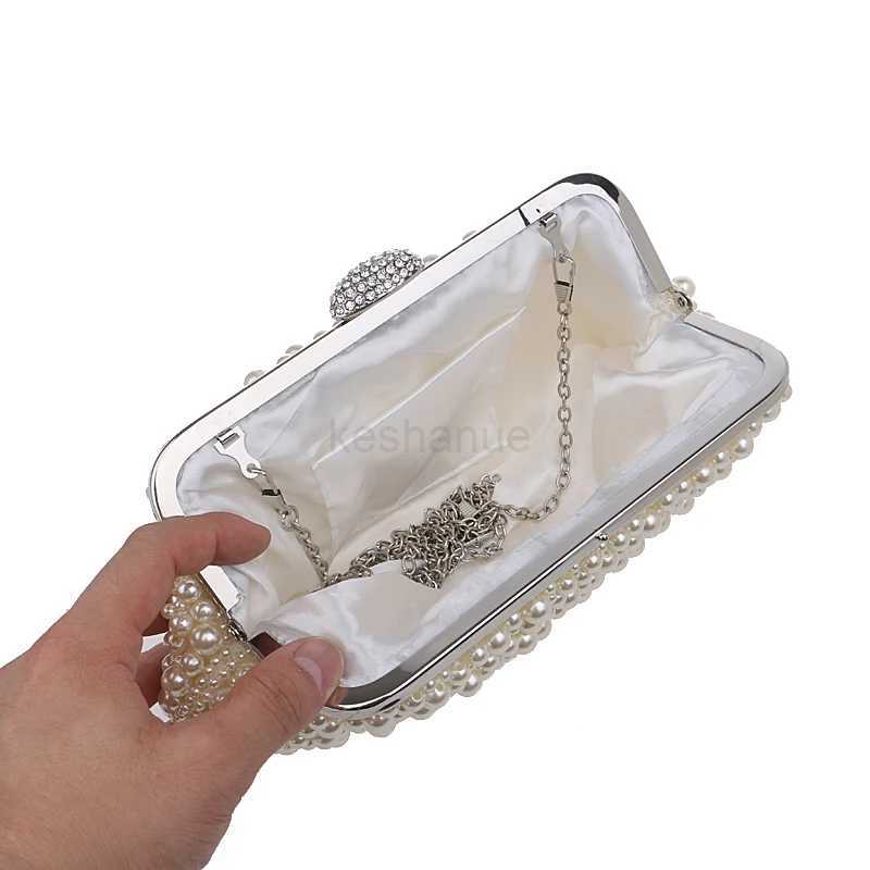 Women messenger beaded women vintage evening bags imitation pearl shell women bag shoulder bagsdiamonds clutch bag for weddingXJ240730