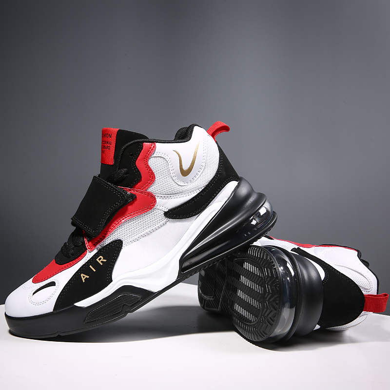 2023 spring and autumn black and white panda men's shoes high-top shock absorption blue ball sports shoes leather non-slip shoes