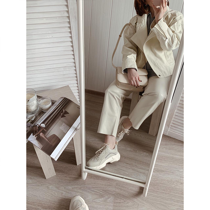 BeauToday Casual Sneakers Women Synthetic Leather Lace-up Design Platform Round Toe Chunky Sole Ladies Trainers Handmade A29401