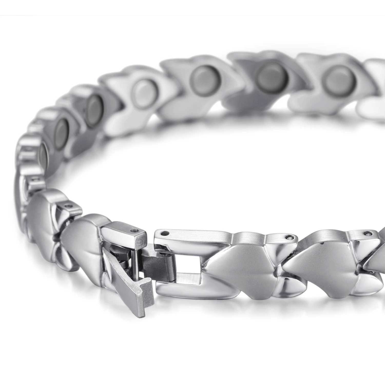 Rainso Womens Full Magnetic Bracelet Stainless Steel Stress Relieving Bracelet Fashion and Health Jewelry Girl Gift 2024 LatestW240730