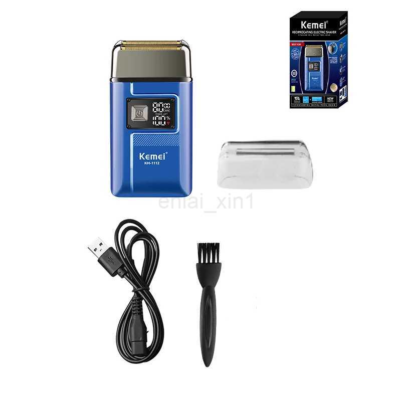 Kemei Electric Barber Razor Men Double Foil Shaver Bald Head Beard Trimmer IPX6 Waterproof 8000RPM Ultra-Close Precision ShaveY240730
