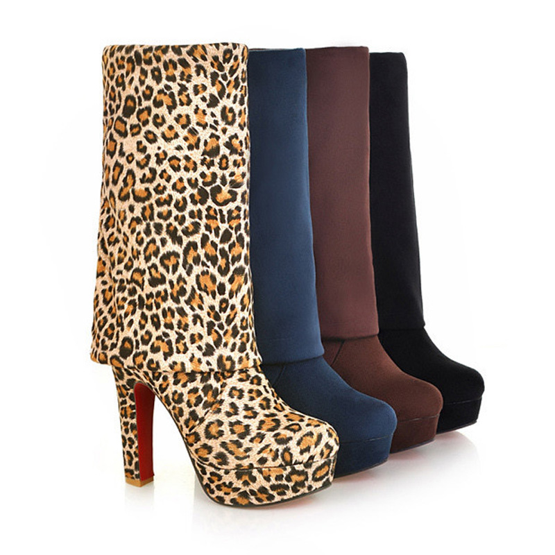 Female Fashion Over The Winter Knee Women Platform High Heels Long Boots Ladies Shoe Plus Size 45 46 7fdc
