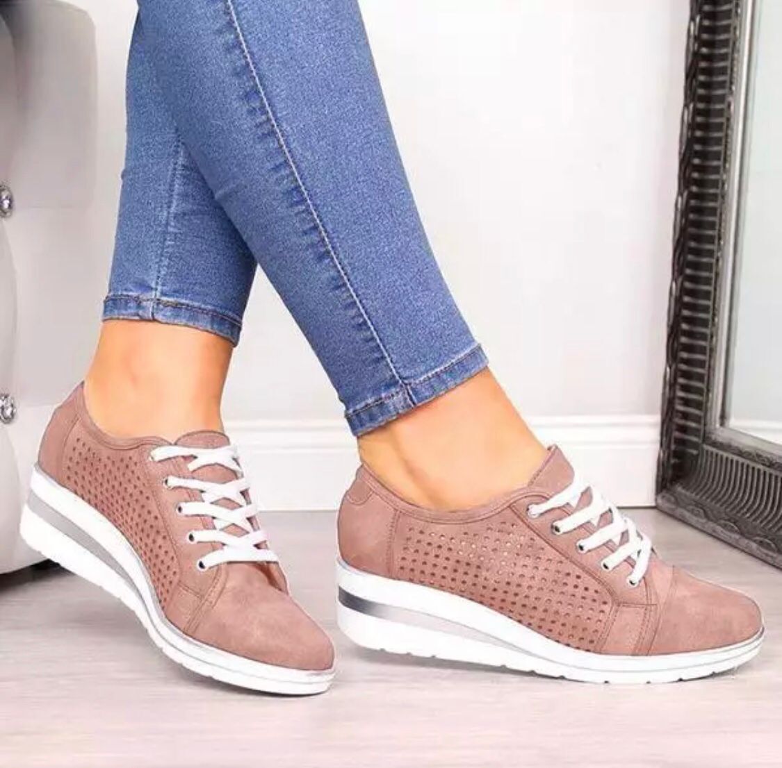 Ddmytiger L M Linen Date Vacation Floral Print Autumn Winter Ladies Females New Slope Heel Large Women S Casual Single Shoes Apparel Female Clothing O