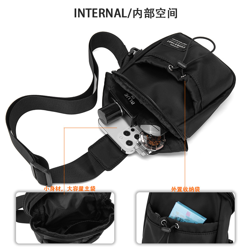 Mini waist pack male fashion brand single shoulder crossbody bag personality fashion trend ins chest bag mobile phone bag small lightweight waist pack