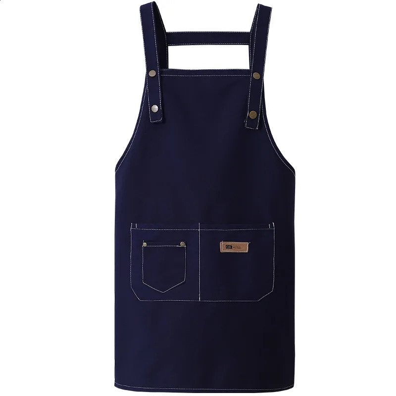 Fashion Canvas Kitchen Aprons For Woman Men Chef Work Apron For Grill Restaurant Bar Shop Cafes Beauty Nails Studios Uniform 240730