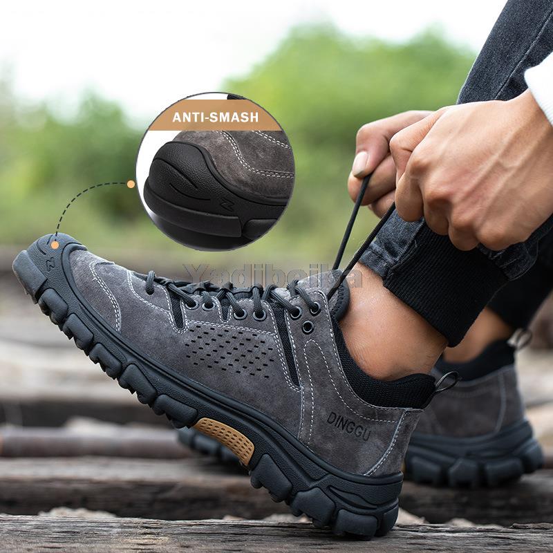 Male Construction Industrial Anti-smash Anti-puncture Work Indestructible Safety Shoes Men Steel Toe Sneakers 2024 000e
