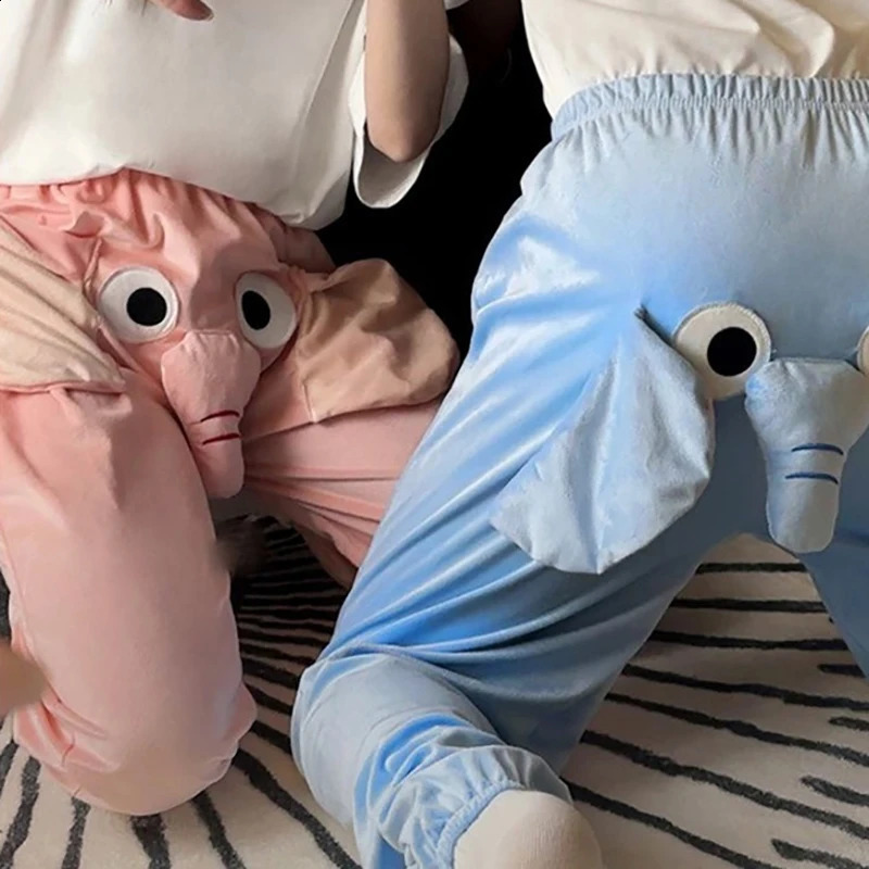 S/M/L/XL Autumn And Winter Funny And Cute Couple Pajama Pants With A Ringing Elephant Trunk 240730