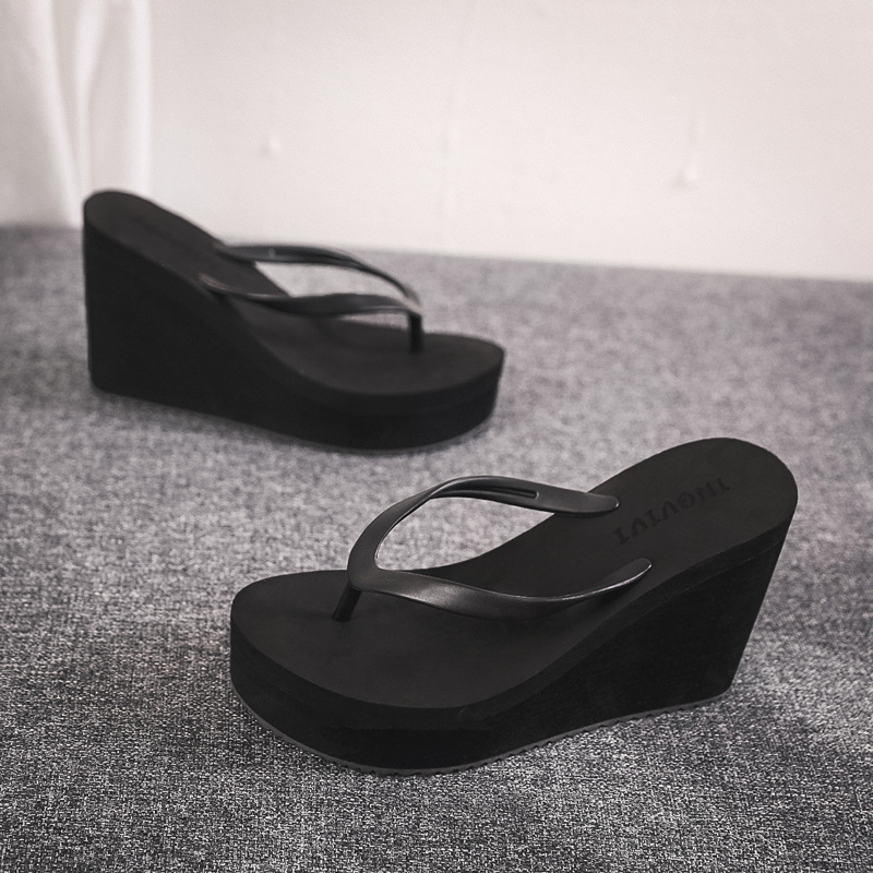 Women Summer Shoes Woman 2022 Wedge Rubber Flip Flops Heeled Mules Candy Colors Platform Female Beach Slippers Zapatos De Mujer