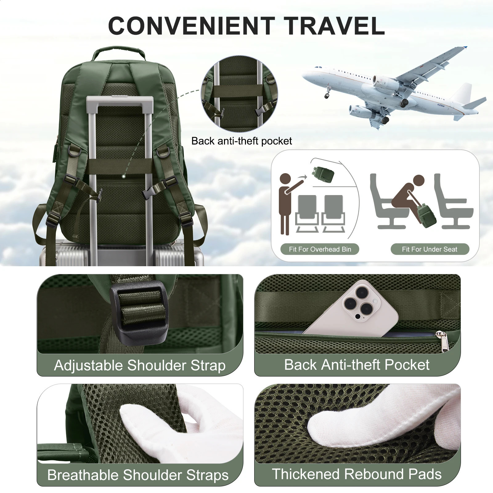 Large capacity travel business backpack and laptop suitable for 156inch school bag 240730Zl