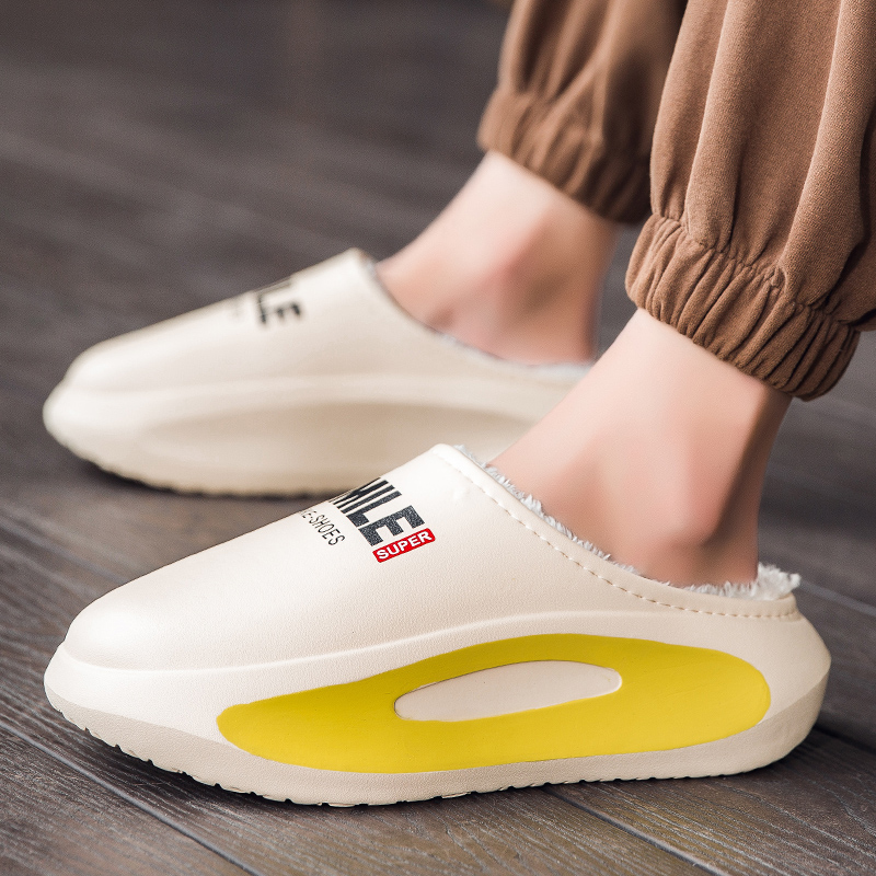 Men's and Women's NEW New Winter Plush Cotton Slippers Fashion Trend EVA Lightweight Sole Lazy Brand Home Shoes