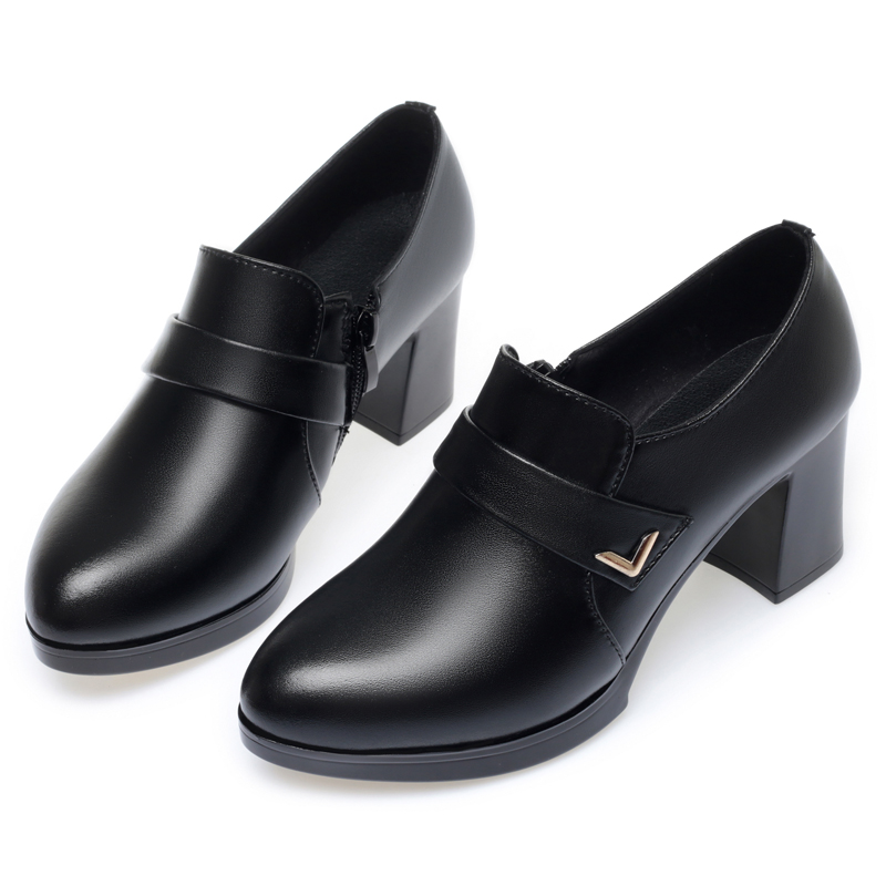 AIYUQI Women's Dress Shoes Large Size 2024 Spring New Genuine Leather Women High Heels Platform Office Shoes Ladies