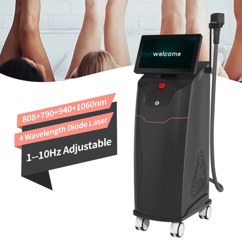 Hot Selling 808nm Diode Titanium Laser Fast Hair Removal790nm/940nm/1060nm/808nm 4 Wavelength Hair removal Machine