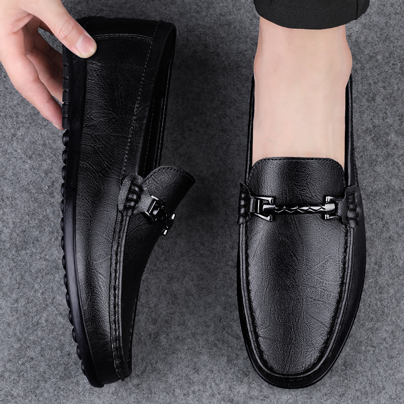 Men Classic Genuine Leather Casual Loafers Soft Comfortable Breathable Flats Lazy Shoes Men's Moccasins Business Driving Shoes
