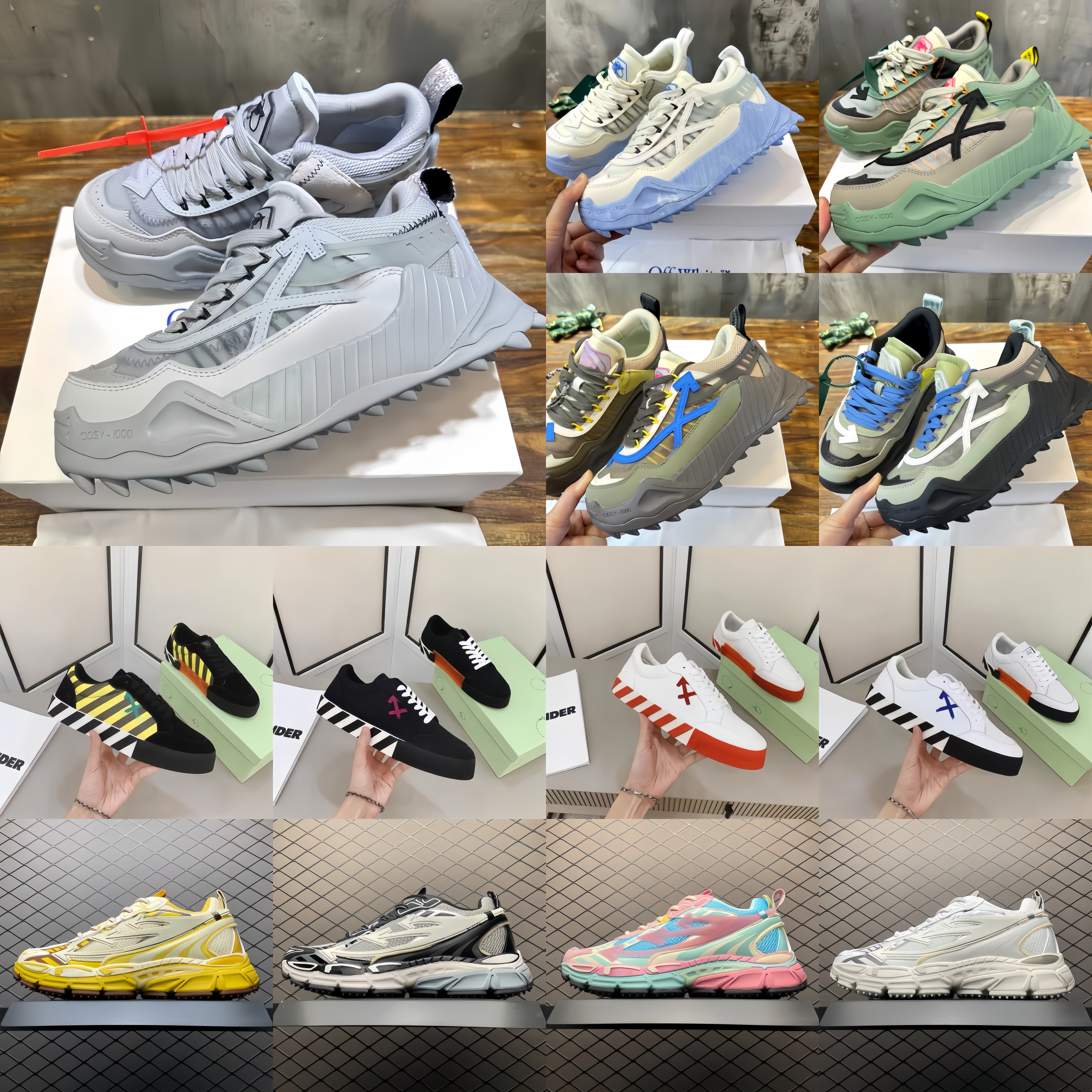 designer ow sneakers vulcanized arrows women men platform shoe white laceup low top mint green of chunky sneaker casual shoes 2024