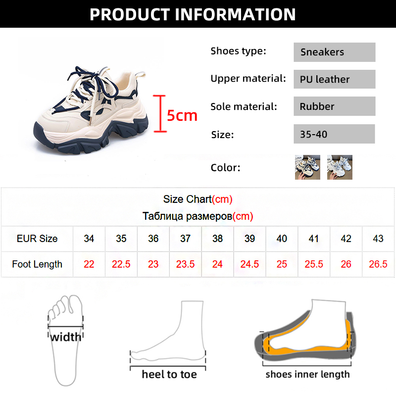Rimocy 2023 New Spring Women's Chunky Platform Sneakers Lace Up Casual Sports Shoes Woman Fashion Thick Bottom Walking Shoes