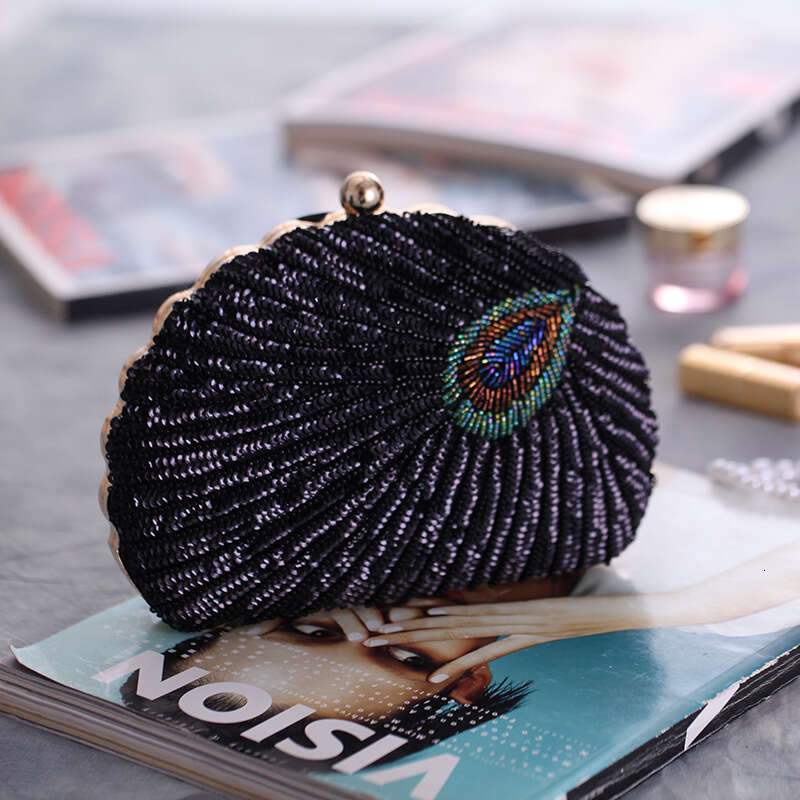2025 NEW Pea Green Evening Bag Women Glitter Gradient Sequins Beading Handbag Fashion Oval Party Dress Purse Bridal Wedding Clutches original design