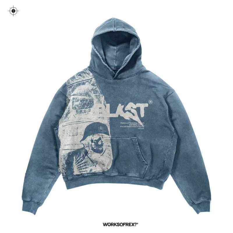 2024 Coats Streetwear Gothic Casual Alphabet Blast Print Pattern Men Clothing Skull Fashion Hoodie Men Harajuku Retro Y2K HoodieM240730