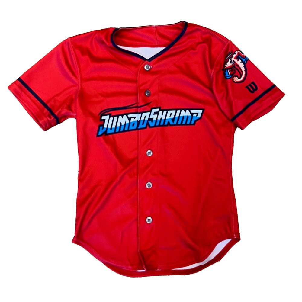 Jacksonville Jumbo Shrimp Baseball Custom Jersey Any Name Number