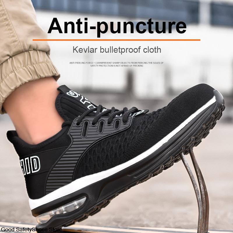 Cushion Air For Men Women Sneakers Breathable Anti-Smash Steel Toe Shoes Lightweight Safety Work Boots c178