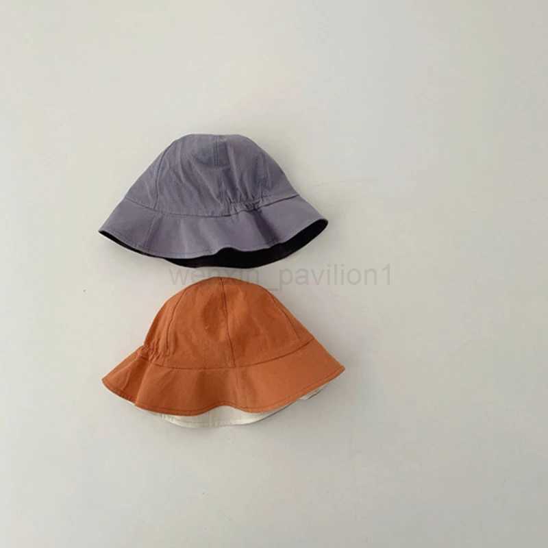 Summer Baby Sun Hat Double Sided Wear Infant Fisherman Cap Outdoor Beach Windproof Kids Panama Sun HatsXJ240730