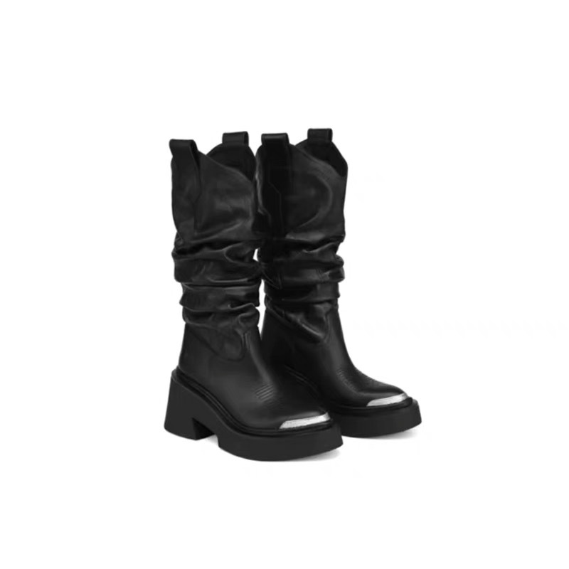 Punk Style embroidery Platform Flats Ankle Women Boots Fashion Thick Bottom Gothic New Women's Booties Shoes mid length boots 54e8 's