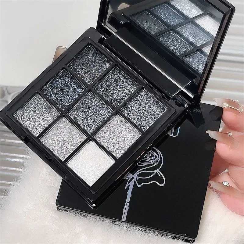 Punk Smoked Black Gray 9 Color Eyeshadow Makeup Palette Dark Color Pressed Glitter for Eyes Shadow Pigment Powder CosmeticsXJ250520