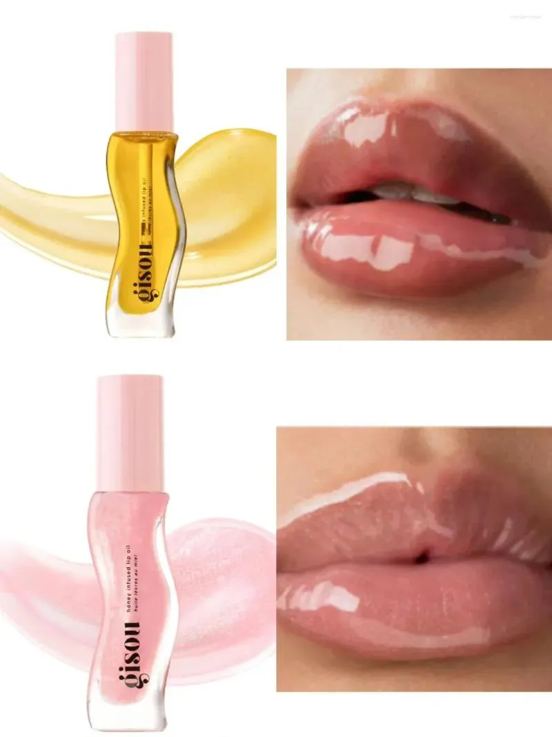 5 Colors Gisou Lip Oil Moisturizing Lipgloss Coconut Frost Gold Mango Passion Punch Strawberry Sorbet Watermelon Sugar 9Ml Make Up Plumping Honey Infu