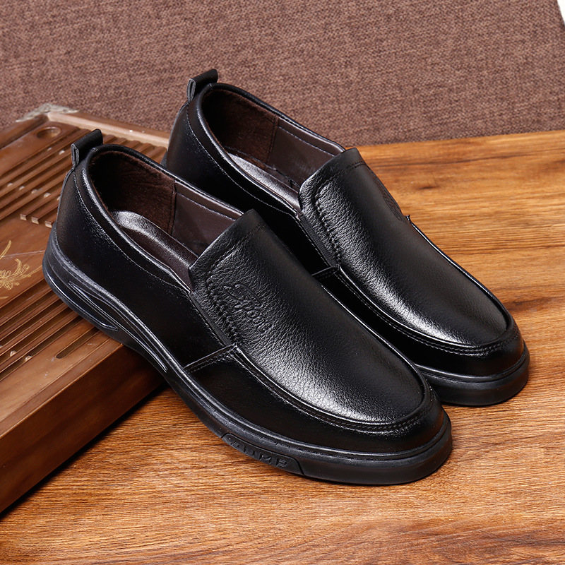 Men's Genuine Head Soft Anti-slip Rubber Loafers Man Casual Real Leather Shoes 20230 31a7