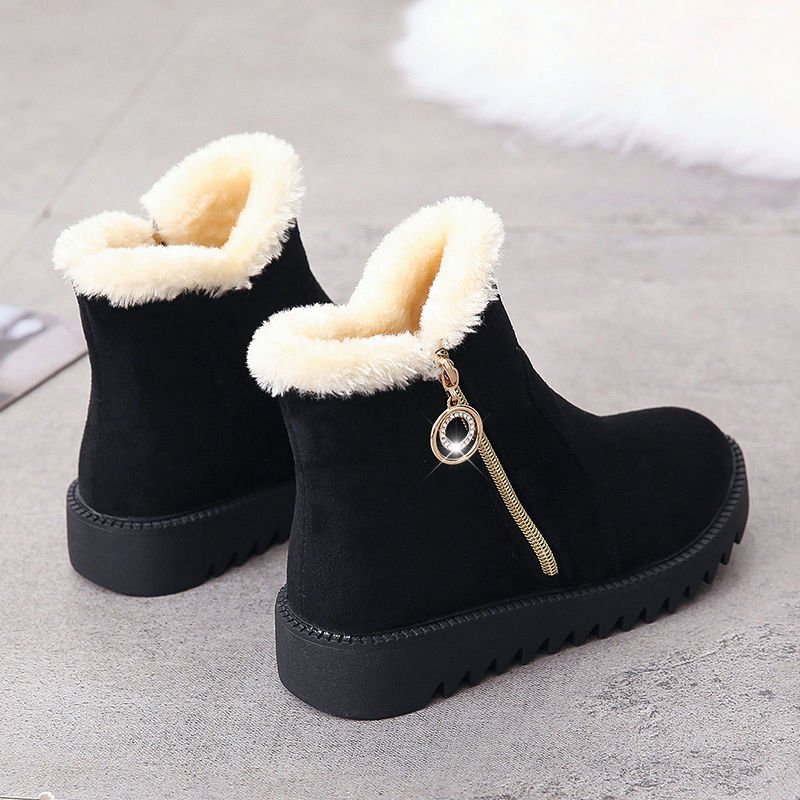 Sneaker Winter 2021 Warm Plush Snow Cotton Mid-tube Boots for Women Casual Outdoor Ladies Shoes 9211