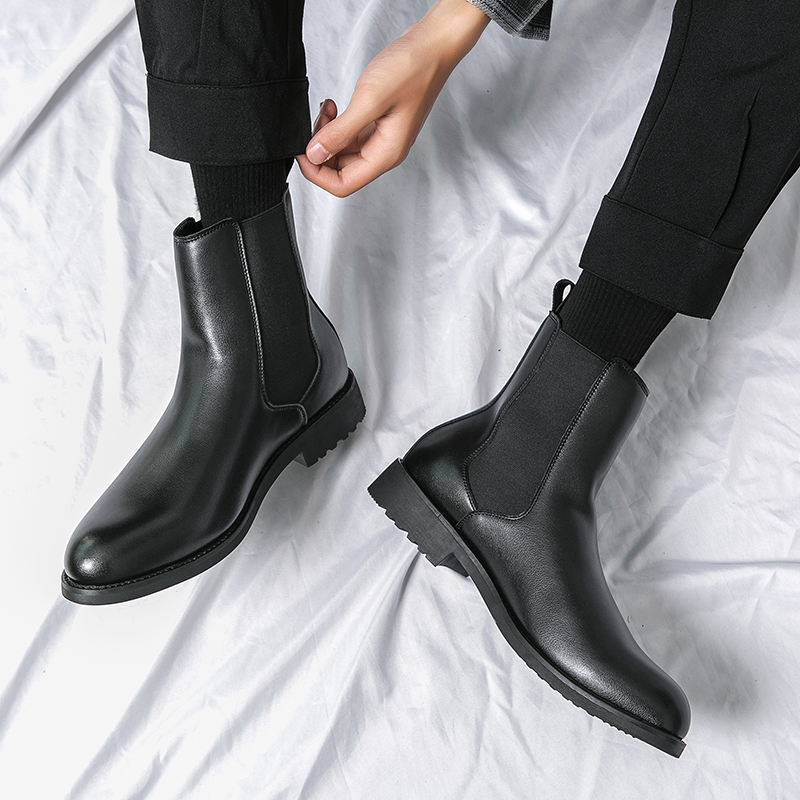 Leather Genuine Designer Dress 37~46 Couple Business Formal Ankle Boots for Men New Fashion Casual Man Shoes Footwear bdd6