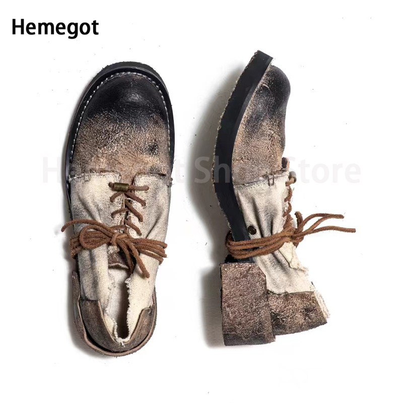 Oxford Thick Vintage Sole for Casual Brand Design Men Loafers British Style Comfort Dress Business Retro Shoes Comt