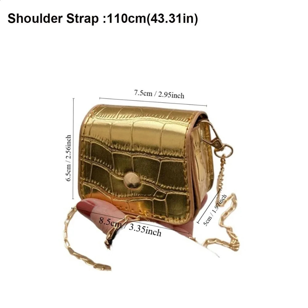 Cute Korean Fashion Mini Lipstick Crossbody Bags PU Simplicity Versatile Chain Shoulder Bag Handbag Girls Women 240730