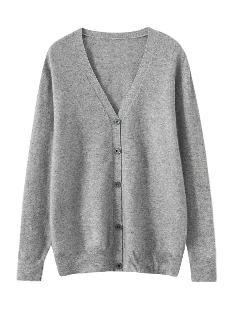 Mens Vneck cardigan smart casual sweater made of 100% Merino wool knitted fabric highquality soft and comfortable outerwear Spring Autumn Korean style