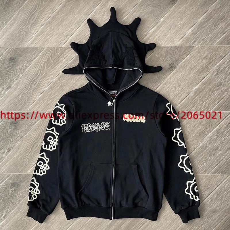 Towel Embroidered Cartoon Camouflage Glo Gang The Glory Full Zip Hoodie Men Women Vintage Hooded 240730