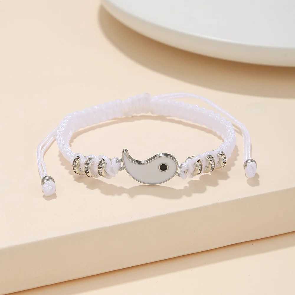 Tai Chi Yin Yang couple bracelet hand woven bait rope adjustable bracelet Bff friendship bracelet jewelry gift W241231