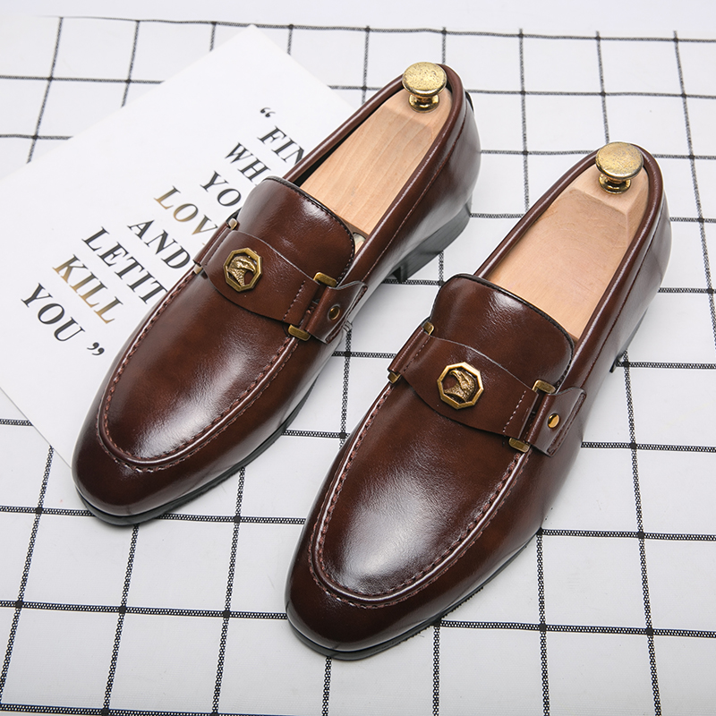 Designer Business Formal Office Casual Brand Flats Italian Dress Mens Genuine Leather Wedding Shoes for Men Loafers 38~48 dh1102140405