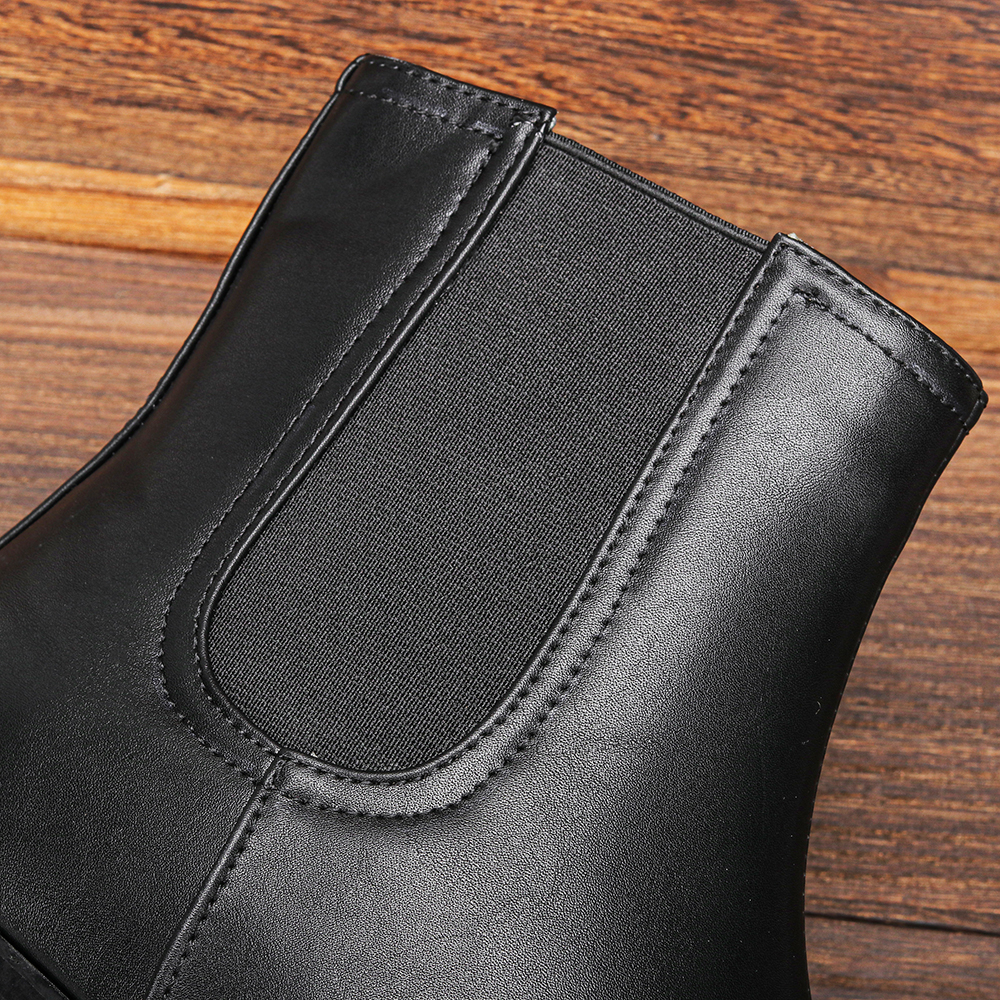 Size 40~46 Men Heightened Shoes Fashion Men high-heeled Boots Leather Chelsea Ankle Boots #G18